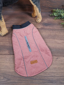 Hundmantel Rosa mit Namen, Hundemantel personalisiert, Hundemantel für Geschirr, Hundemantel für den Winter, Hundemantel mit Bauchschutz