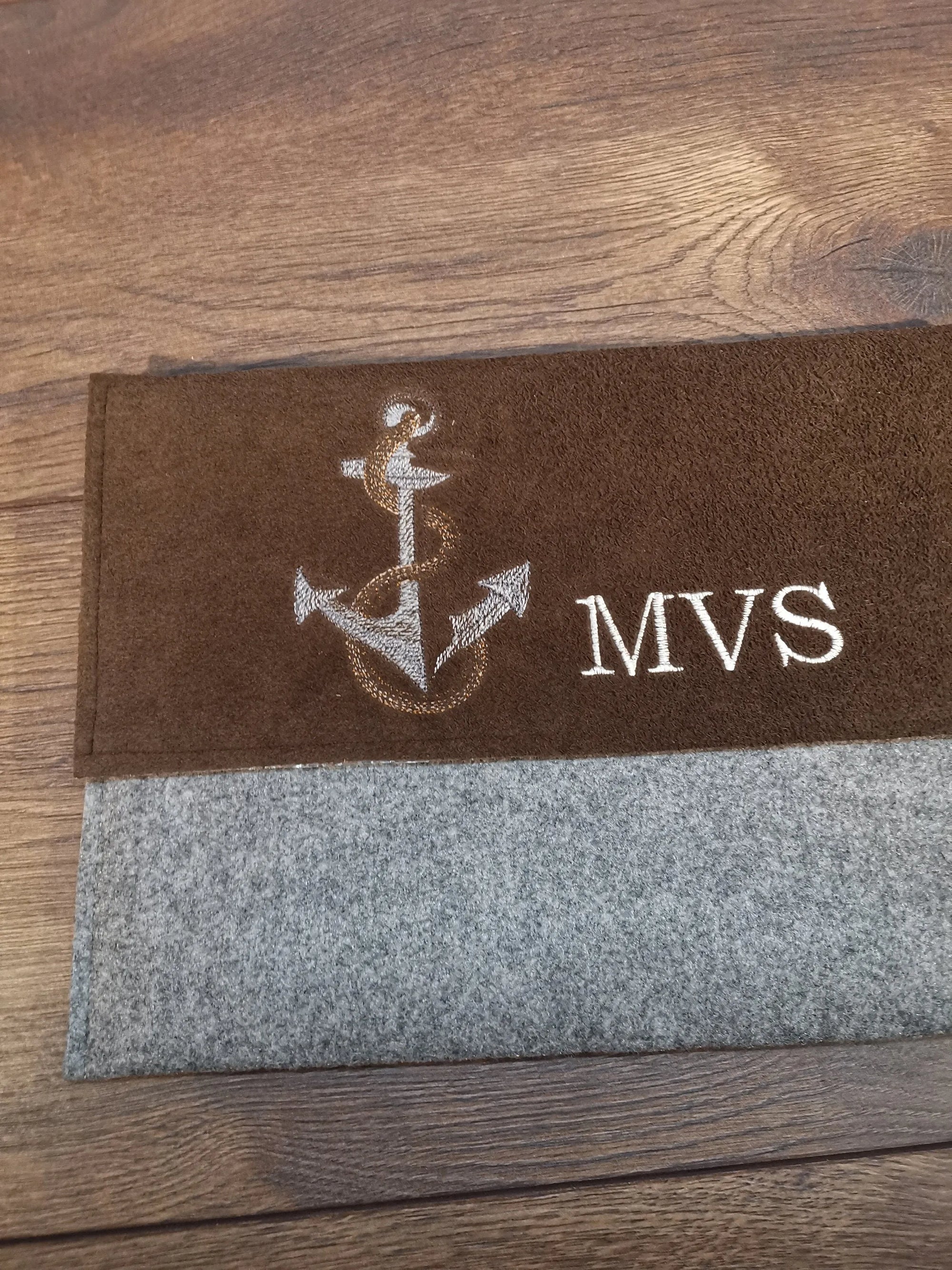 Laptoptasche mit Lederbesatz nach Wunschmaß mit Sternen und Monogramm