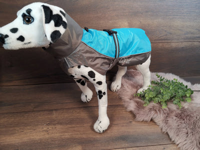 Leichter Regenschutz für deinen Hund: Dünner Hundemantel gegen Nässe in Blau/Grau