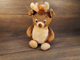 Personalisierbares Rentier oder Elch Stofftier mit Namensstickerei – Kuscheltier Geschenk zur Taufe, Weihnachten, Geburtstag, Jahrestag