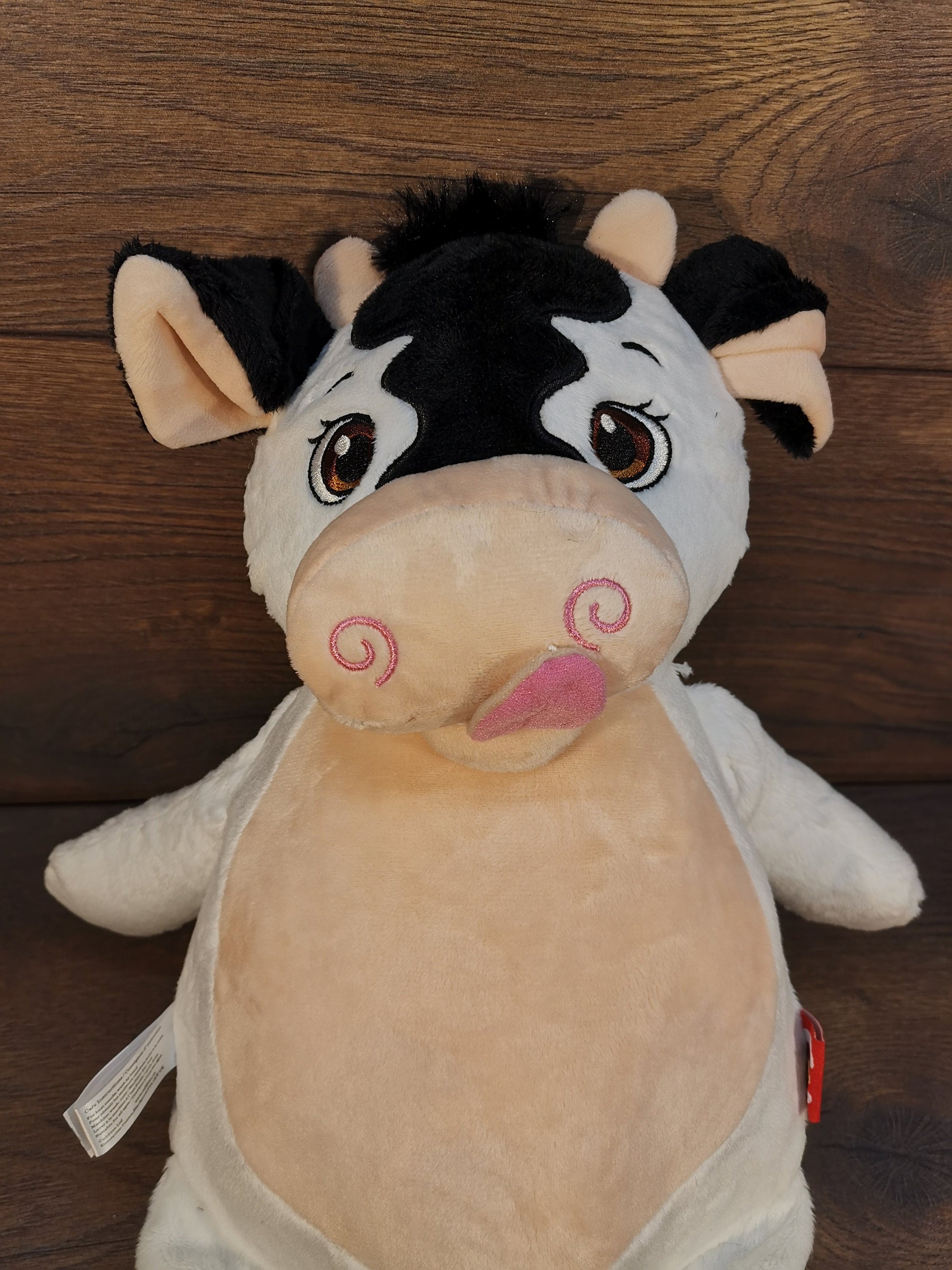 Personalisierbares Kuh Stofftier mit Namensstickerei – Individuelles Kuscheltier als besonderes Geschenk zur Taufe, Geburtstag, Jahrestag