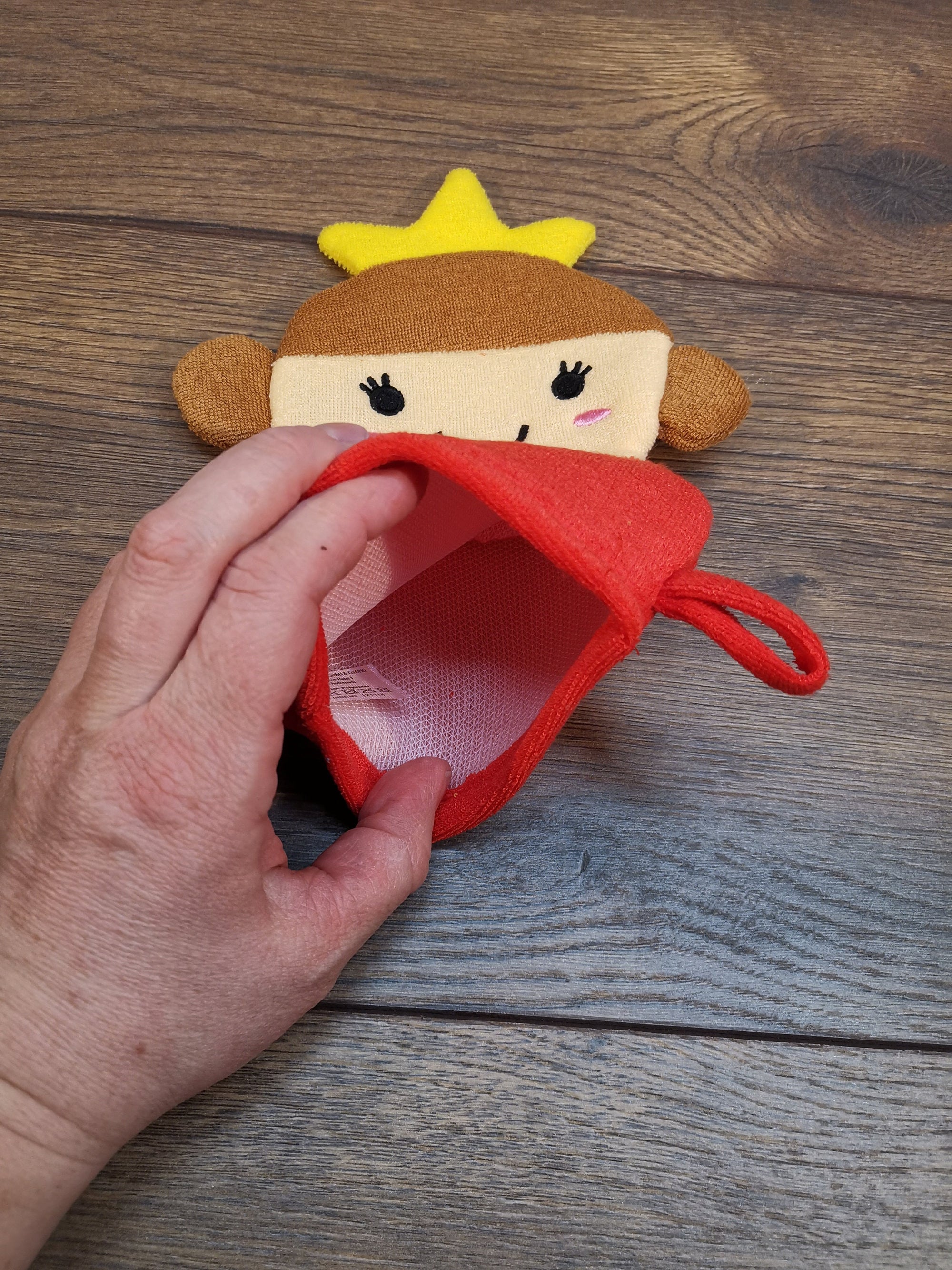 Kinder Waschhandschuh Prinzessin mit Namen, individuell bestickt, Badehandschuh, Waschlappen personalisiert mit einem kleinen Badezusatz
