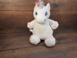 Personalisierbares Einhorn Kuscheltier mit Namensstickerei – Weißes Stofftier in Rosa mit glitzerndem Horn, Geschenk zur Taufe, Geburtstag