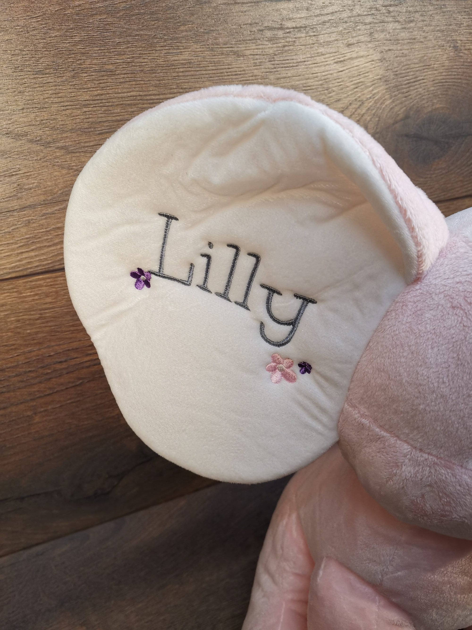 Stofftier Elefant mit Namen und Geburtsdatum bestickt, Plüschtier mit Namen, Personalisiertes Stofftier, Stofftier personalisierbar