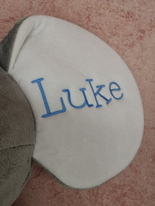 Stofftier Elefant mit Namen und Geburtsdatum bestickt, Plüschtier mit Namen, Personalisiertes Stofftier, Stofftier personalisierbar