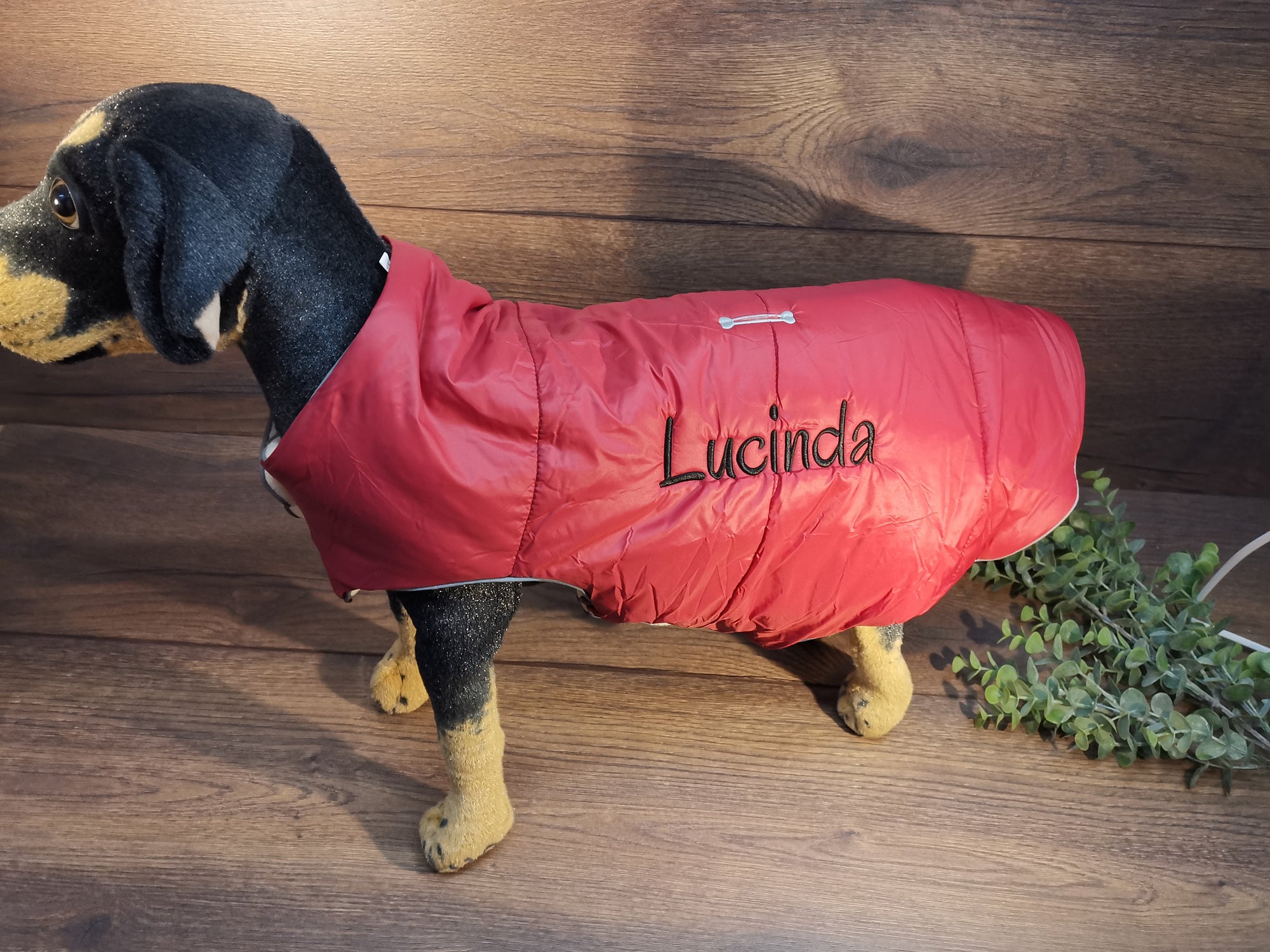 Hundemantel in Rot mit Fleece Druckknöpfen, Hundemantel mit Namen, Hundemantel für große Hunde, Hundemantel Winter, Hundemantel mit Geschirr