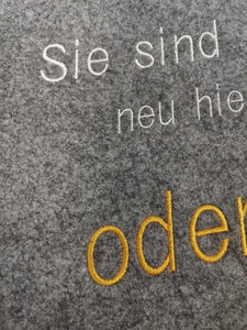 Notizbuch A5 mit Filzumschlag und lustigem Spruch