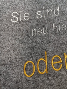 Notizbuch A5 mit Filzumschlag und lustigem Spruch mit Einhorn