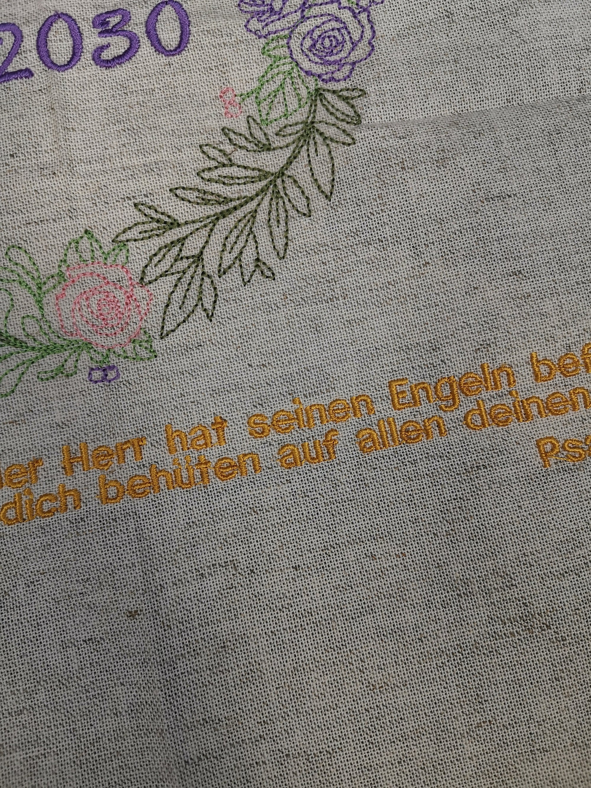 Taufdecke Tauftuch individuell gestaltbar aus Baumwolltuch meliert mit Spitze bestickt ca. 50 x 50 cm