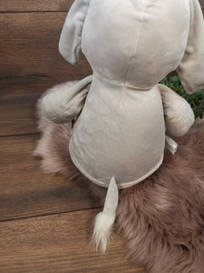 Personalisierbarer Elefant Stofftier in Grau mit Namensstickerei – Kuscheltier Geschenk zur Taufe, Geburtstag, Weihnachten, Jahrestag