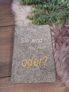 Notizbuch A5 mit Filzumschlag und lustigem Spruch mit Einhorn