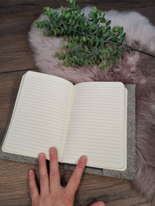 Notizbuch A5 mit Filzumschlag und lustigem Spruch mit Einhorn