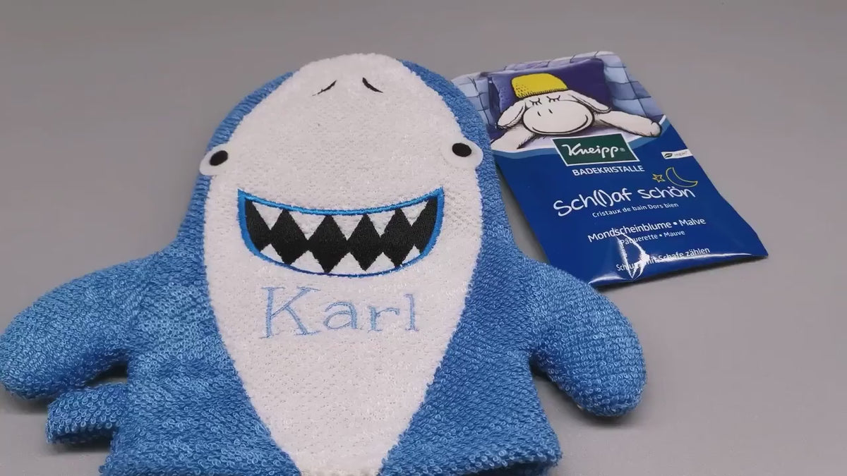 Kinder Waschhandschuh Prinzessin mit Namen und einem kleinen Badezusatz