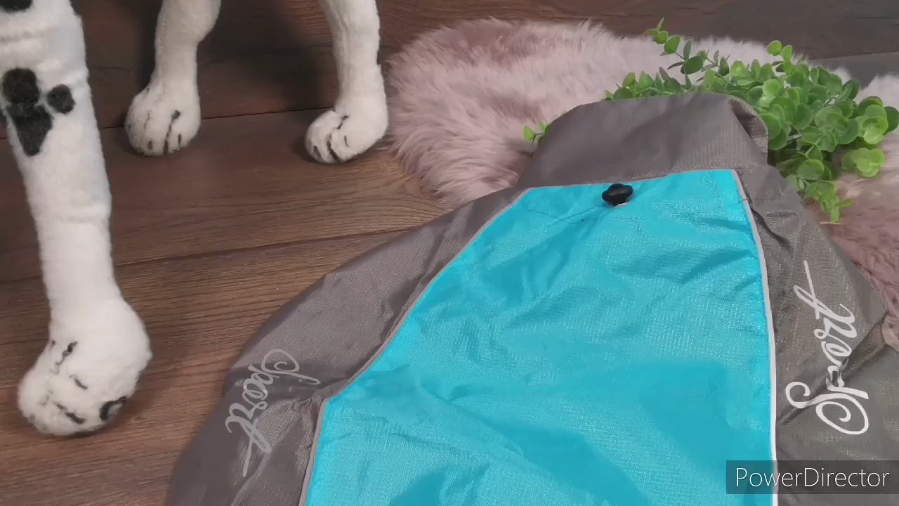 Leichter Regenschutz für deinen Hund: Dünner Hundemantel gegen Nässe in Orange/Grau