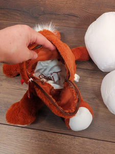 Stofftier Fuchs mit Namen und Geburtsdatum bestickt, Plüschtier mit Namen, Personalisiertes Stofftier, Stofftier personalisierbar